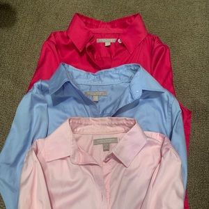 Three Banana Republic Non Iron Fitted Women Dress Shirts size 4